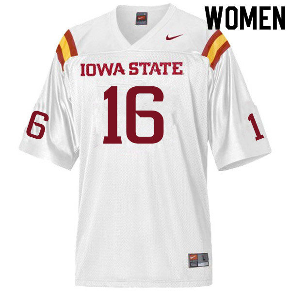 Iowa State Cyclones Women's #16 Answer Gaye Nike NCAA Authentic White College Stitched Football Jersey WG42F44EX